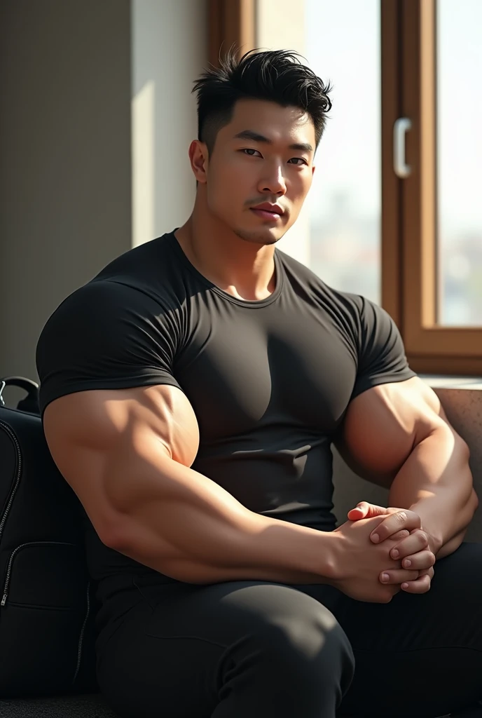 arafed man with a Very bulky musclebody , gigachad muscular, 30 year old man :: athletic,  Japanese bulky muscle boy 2 1 years old, shredded, exaggeratedly large physique, musclebound and hulking, very muscly, sexy muscular upper body,Thick abdominal muscles、 posing and flexing, showing off biceps, ripped,(1 Big cock:1.2)(1 Thick cock:1.2)erect cock,Beautiful shaped penis