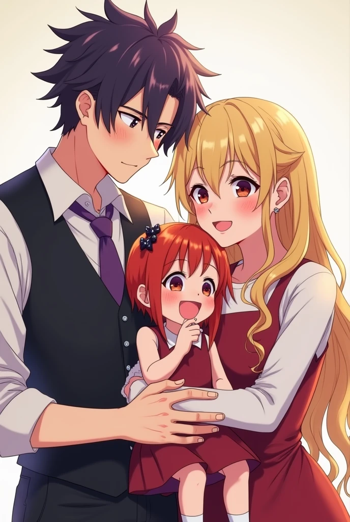 Crea a Issei Hyōdō y a Rías Gremory del anime high school dxd casados y con hijos