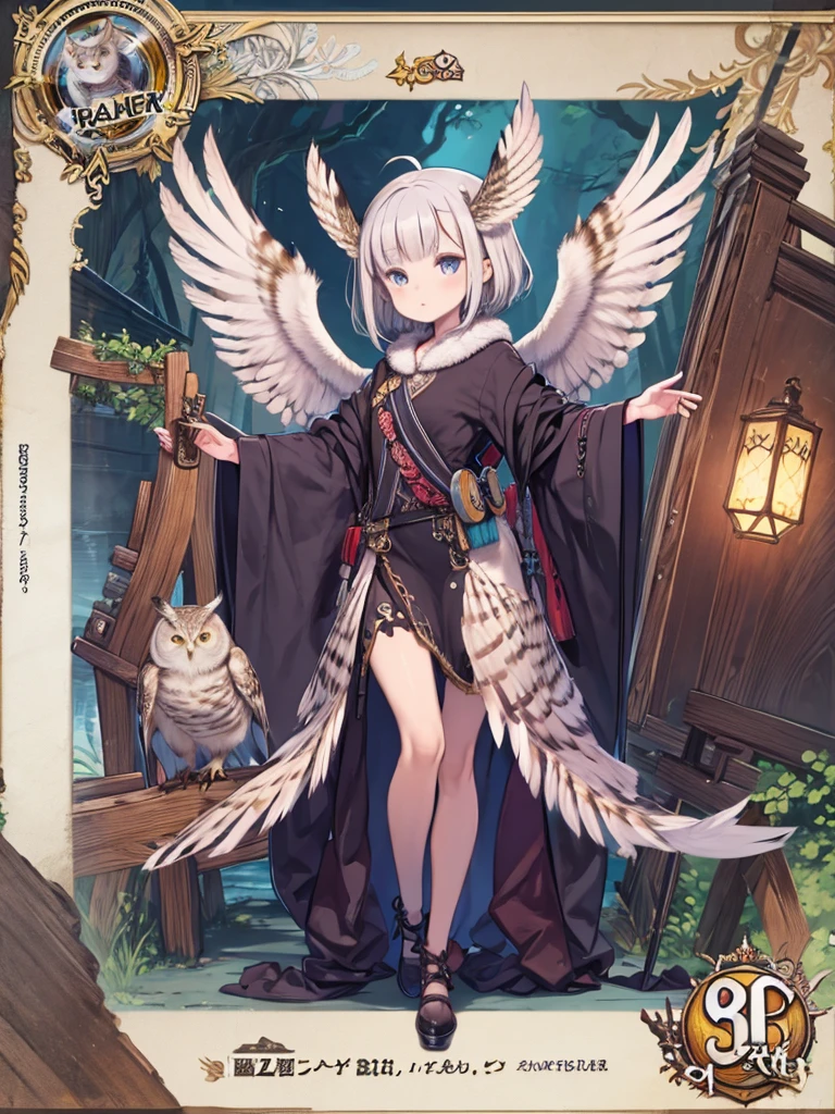 best quality, Cute light-skinned baby,chibi anime,chibi, Long blond hair,Angel Maiden,Shouhui,cute,Blue Eyes,(((full body))),Sitting,Glass Bottle,desk,((Reading)),Tyndall effect,白色羽毛Long skirt,((Long skirt)),Long skirt摆,Golden pattern,Feather hair accessories,((Huge angel wings behind)),Falling white feathers,1girl,Bare legs,big breast,cleavage,Bright colors,Solid color background,Black edge line,White background,Solid color background