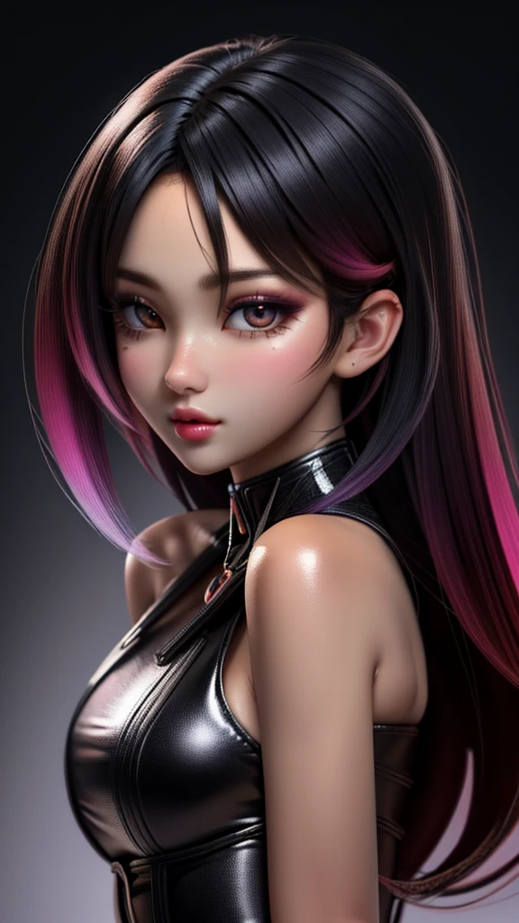 3dmm mj3d style,realistic, 1girl, black hair, red eyes, slit eyes, glowing eyes, oversized shirt, parted lips, blush, cat ears, wet shirt, sweaty,