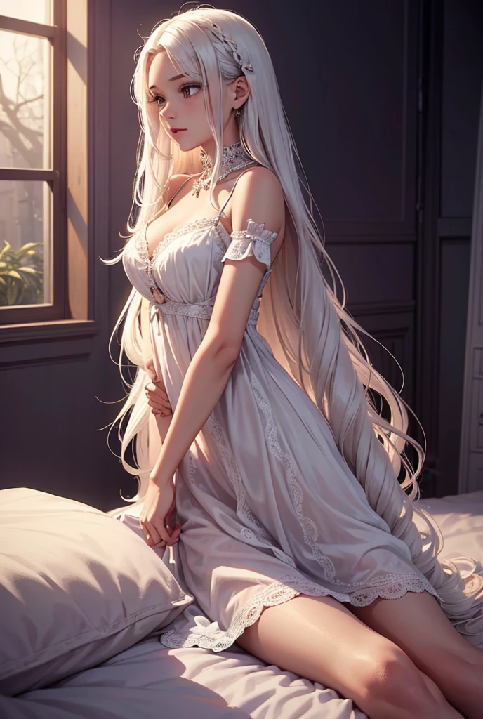 [Princess Peach|gothic|exhibitionist|Batman|Samus Aran|Spiderman],looking at the viewer,Mohawk long White hair, brown eyes,in a hotel room.
