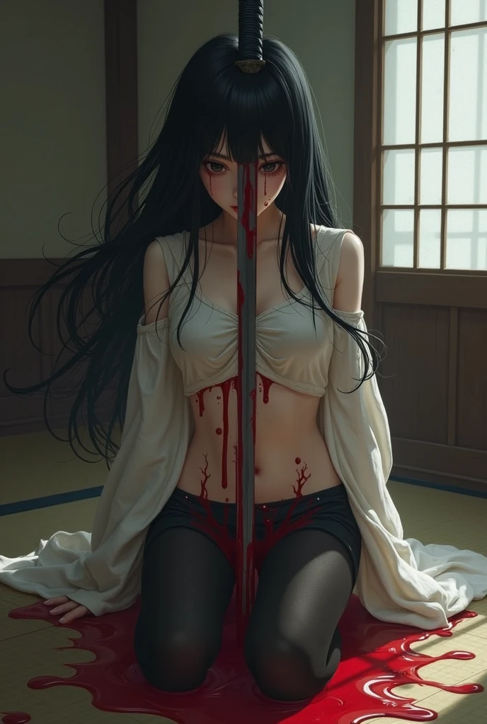 naked woman、fullnude、 (nose blush, Naughty, half opened eye, Drooling), [Full body shot]、BDSM、Plenty of love juice、pale pubic hair、Wearing a black dog collar with a chain attached,Full body shot,body piercings,Large open legs、Lying in bed、Hands tied above the head、Head-to-toe shots、Hand flail、fetters、Squirting、spout、There are a lot of them all over the body,The udder is squeezed out with a rope、slightly turned to the side、The lower back is cramping up and down、Chest is bobbing up and down、Crying in pain、Both legs are raised above the head in a V-shape、Swing your hips up and down violently、Ahegao、Lower your hips deeply、all the way to the base、The waist is on the floor、hanekawa tsubasa、her black hair is tied into two braids.、eye glass、Colossal tits、Colossal tits、