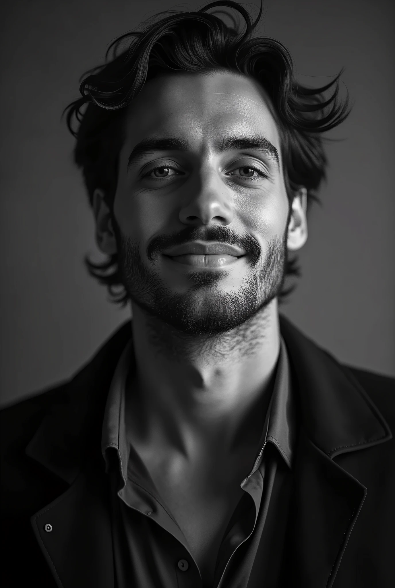 Arafed man with a beard and a mustache smiling - SeaArt AI