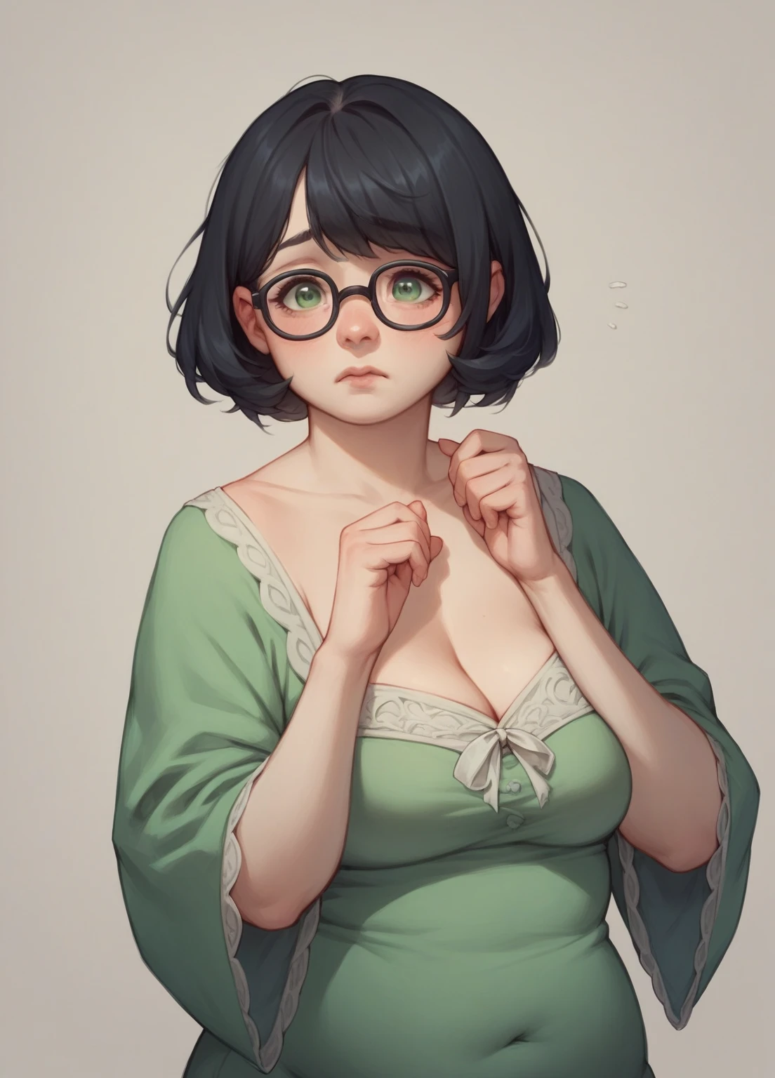 seductive mature witch,1woman,witch,woman,1female,((milf,mom,mature,mature woman,45 years old female,adult)),
(huge breasts:1.5),saggy breasts,(heavy breast:1.1) (breast containing lot of milk), curves:1.4,(((Vintage hairstyles), wavy curls, pin curls, multi colored hair, (Shades of pink and brown hair), (shiny hair:1.2), bangs)),((blue_eyes:1.3))),intricate eyes,beautiful detailed eyes,symmetrical eyes,big eyes:1.3,((((lustrous skin:1.5,bright skin: 1.5,skin tanned,shiny skin,very shiny skin,shiny body,illuminated skin)))),(spider lower abdomen,narrow waist,wide hip,bimbo body,inflated legs,thick thighs,delicate detailed fingers),(((detailed face))),(stunning face:1.3)
cute,slutty,sensual,seductive look,seductive,((erotic)),opulent,sumptuous,longingly,((nsfw)),
(gorgeous witch robe), (intricate witch robe), (Shades of pink and brown witch robe), (embroidered witch robe) embroidered witch hat, detailed witch robe, glasses:1.2, (thick:1.3), earrings, necklace, jewelry,
(dynamic pose:1.0),embarrassed,(centered,scale to fit dimensions,Rule of thirds),
((snowy pine forest at night, dark forest, swamp, murky water, foggy, creepy aura, eerie atmosphere)),with dark stormy clouds,winter,scenery:1.25,intricate scenery,((snow forest background)),
(Glossy winter ornaments),highres,sharp focus,(ultra detailed,extremely detailed),(photorealistic artwork:1.37),(extremely detailed CG unity 8k wallpaper),(((vibrant colors,vibrant theme))),(intricate),(masterpiece),(best quality),artistic photography,(photography taken by sldr),(intricate background),perfect rendered face,perfect face details,realistic face,photo realistic,((intricate detail)),(((realism))),