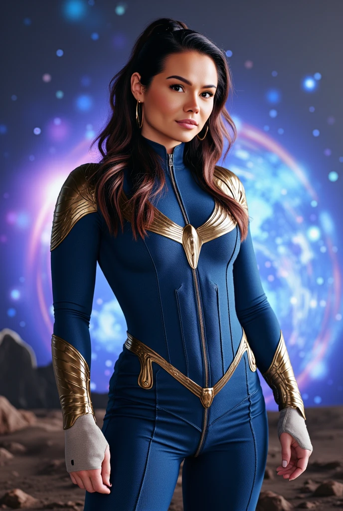 Breathtaking image of a attractive solitary person, sofiaboutella woman, wearing stillsuit, human head with natural skin, symmetrical arms, wearing boots and gloves, standing tall and proud, their gaze fixed on the horizon, exudes an aura of quiet confidence and determination, starry sky at night, athletic, sense of wonder and curiosity, ultra-realistic rendering makes the image feel almost tangible, stunning piece of artwork is a testament to the power of visual storytelling, transporting us to a world of grand adventures and epic discoveries, style of Raymond Swanland and Edward Blair Wilkins,