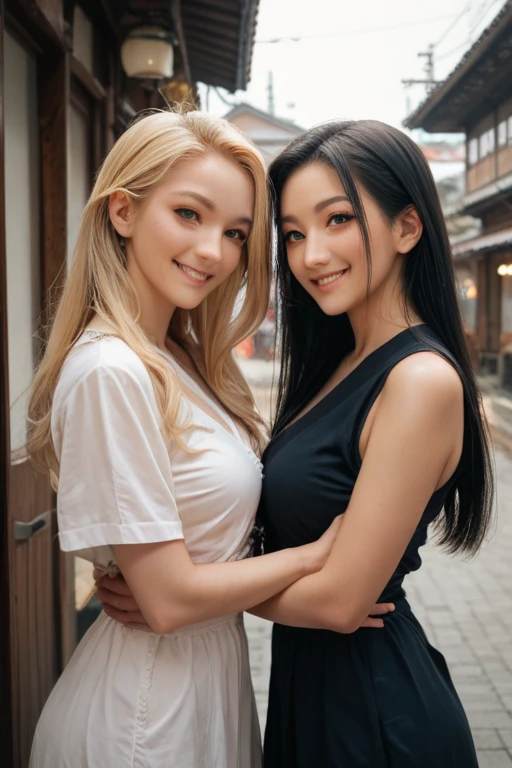 20 year old blonde Japanese girl, Blonde Japanese Girl, 20 year old Japanese. in Paris background