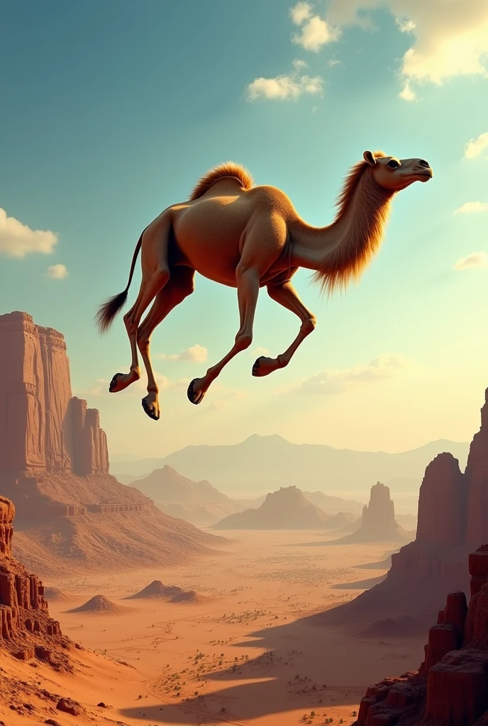 Giant camel stepping on planet earth