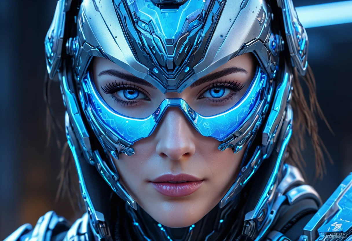 FACE WOMAN powerful armor, sharp look,
Frost, Calls, perfect details, (Best Quality, 4k,
High resolution, masterpiece:1.2), ultra detailed,
realist:
1.37, HDR, studio lighting, vivid colors, (cyberpunk,
Futuristic) style, lcy Blue Color Scheme, dynamic
lighting. MOD ULTRA FACE 8k laser eyes