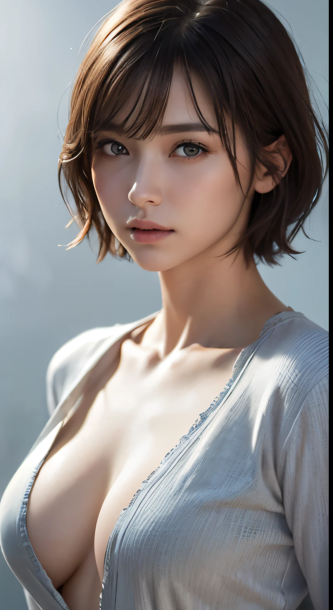 <lora:takano_akira_ponyxl_v2:0.75>, (takira:1.2), short hair, dark red hair, brown hair, purple eyes, solo, (half-closed eyes), front view, looking at viewer, young, japanese,
white tank top,
town, gradient sky, ocean, outdoors, building, cityscape,
score_9, score_8_up, score_7_up, masterpiece, best quality, highly detailed, detailed skin, film grain, photo \(medium\), depth of field, (realistic:1.4), (high quality, detailed, beautiful), shiny, detailed beautiful eyes, outstanding, countershading, detailed soft lighting