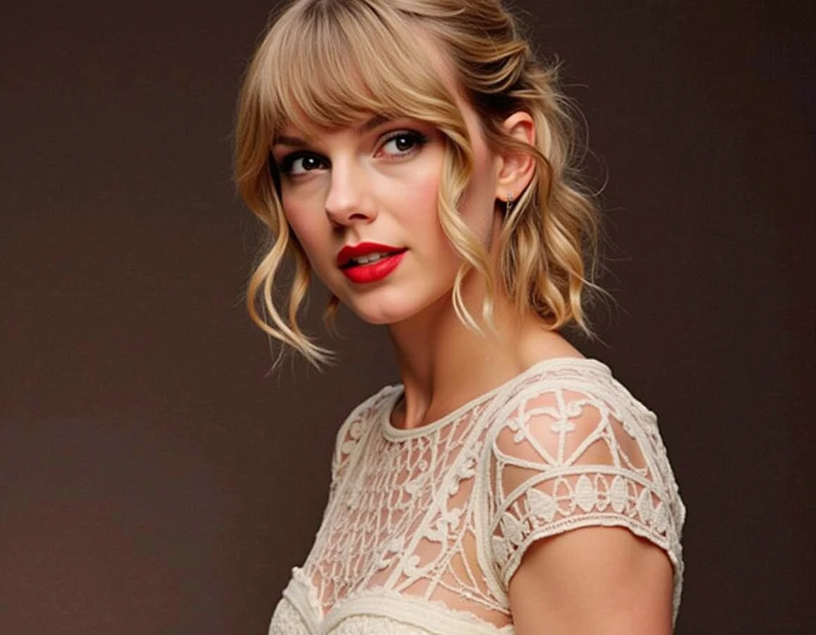 (realistic), (hyperrealism), (photorealistic:1.4), best quality, masterpiece, xtaylor, 1girl, looking at the viewer, makeup, detailed eyes, detailed face, (upper body:1.2), nude, red beret, walking at the forest road, sunset, fall season, (windy:1.2)