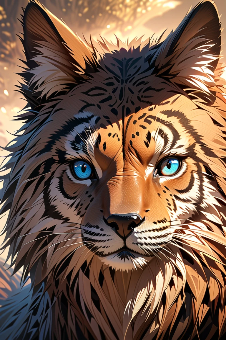 a magnificent animal portrait, highly detailed, hyperrealistic, 1 animal, close-up view, looking directly at camera, incredible photorealistic fur and skin textures, beautiful eyes with intricate details, striking expression, natural lighting, vibrant colors, award-winning photography, 8k, extremely detailed, cinematic composition, dramatic contrast, seamless blending