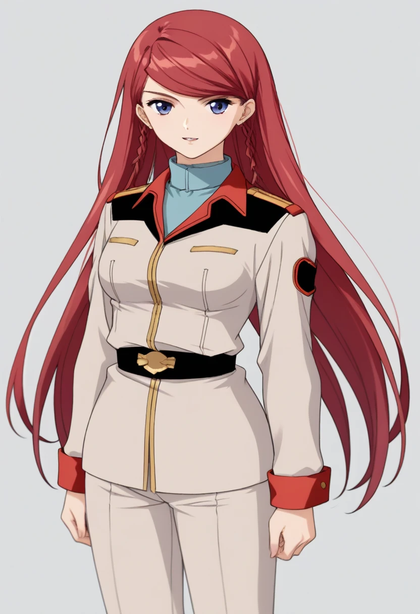 score_9, score_8_ up, score_7_ up, score_6_ up, score_5_ up, score_4_ up,  Source_Anime,  twin blade , Red Hair,  long hair,  Shirley Ramsay,uniform、緑のuniform