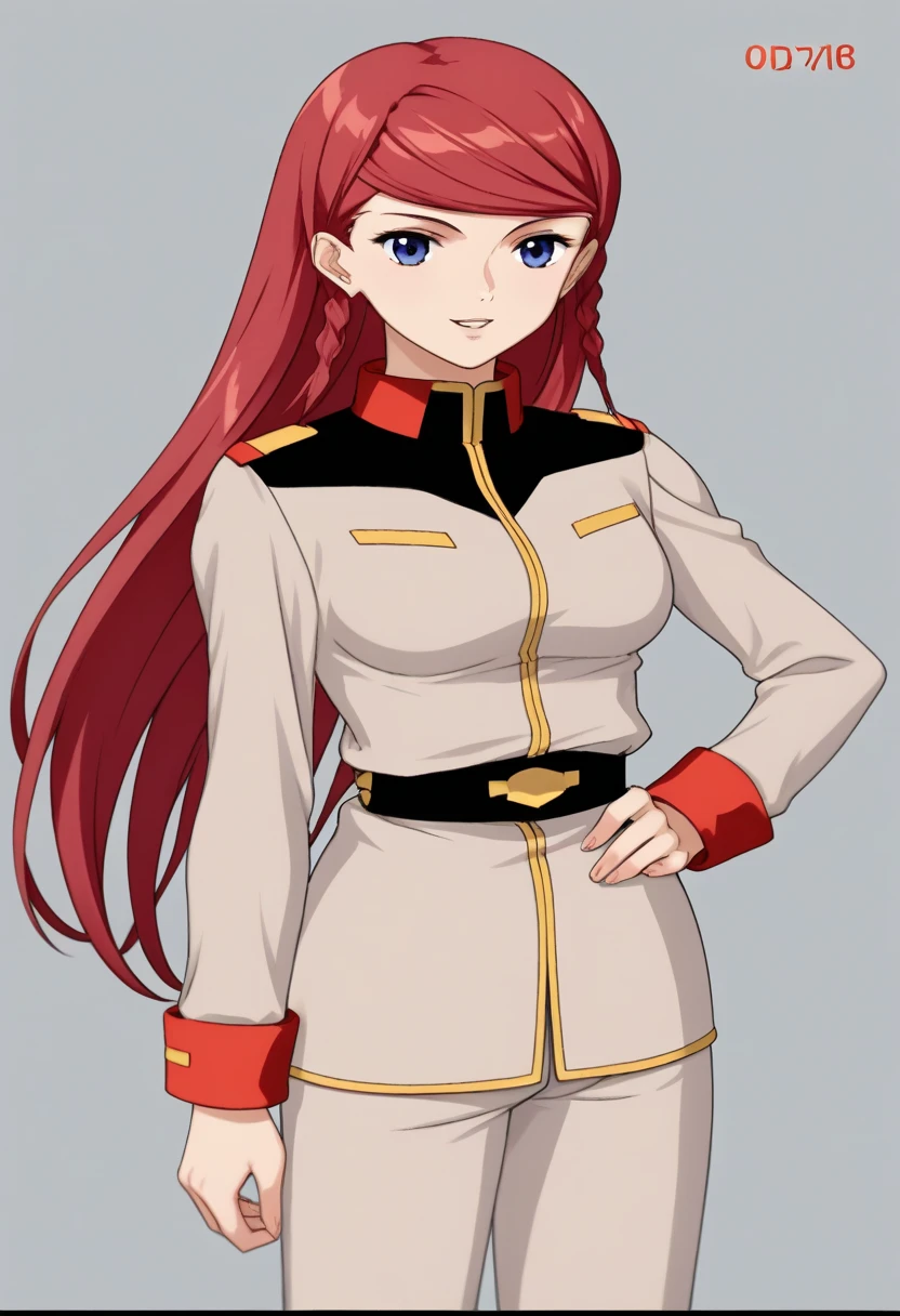 score_9, score_8_ up, score_7_ up, score_6_ up, score_5_ up, score_4_ up,  Source_Anime,  twin blade , Red Hair,  long hair,  Shirley Ramsay,uniform、緑のuniform