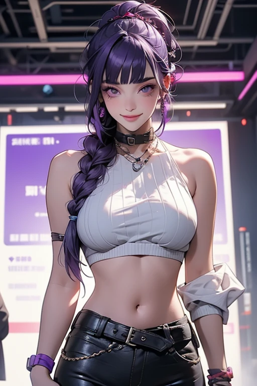 (Photorealistic:1.4), RAW photo, 1girll, Purple eyes, Purple hair, Laura Tomb Raider costume, Shorts, Boots,deepshadow, Detailed face, Detailed eyes, Depth of field, Bokeh, vibrant detail, finely detailed, Hyperrealistic, 35mm film, Hazy and blurry,Upper body,, Masterpiece,Ultra photo realsisim,32K,Extremely detailed Cg Unity 8K wallpaper, Best quality