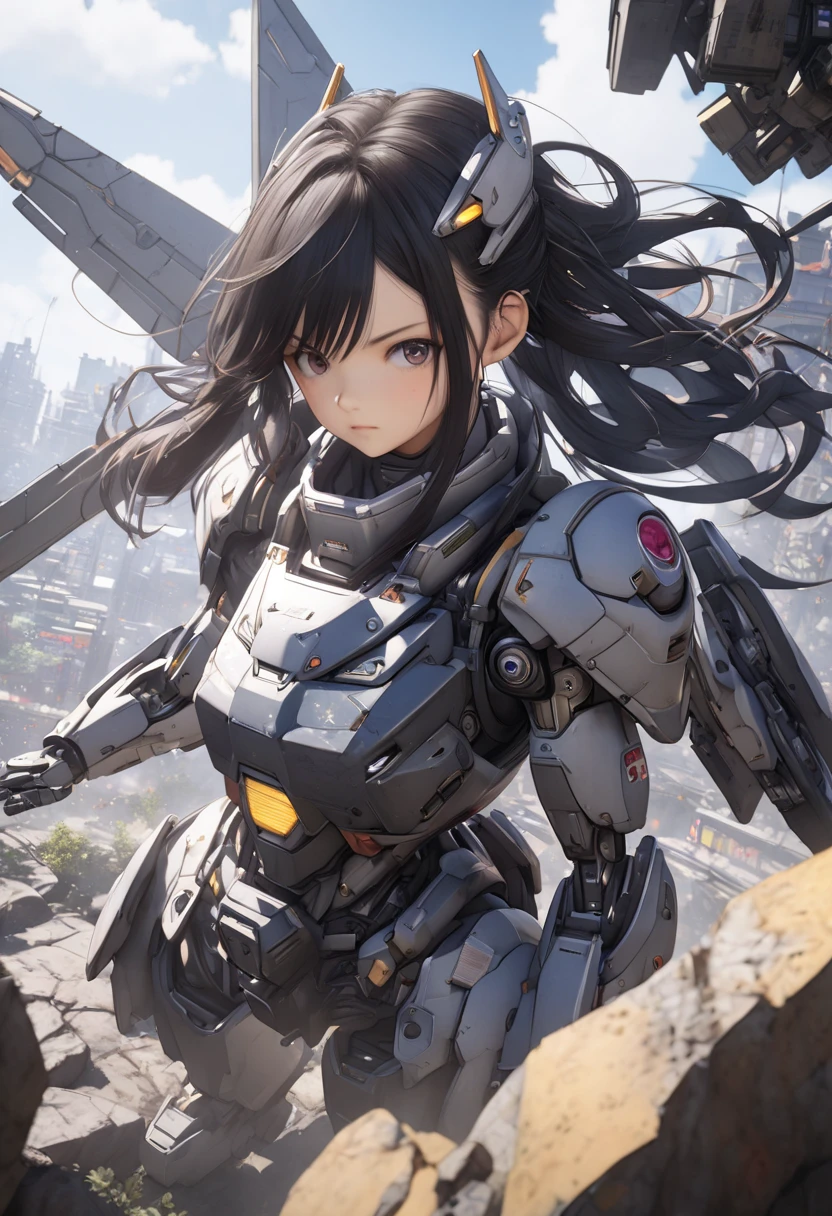 absurd resolution, high resolution, (masterpiece: 1.4), ultra-detailed, 1girl, happy girl with sci-fi clothes and equipment.