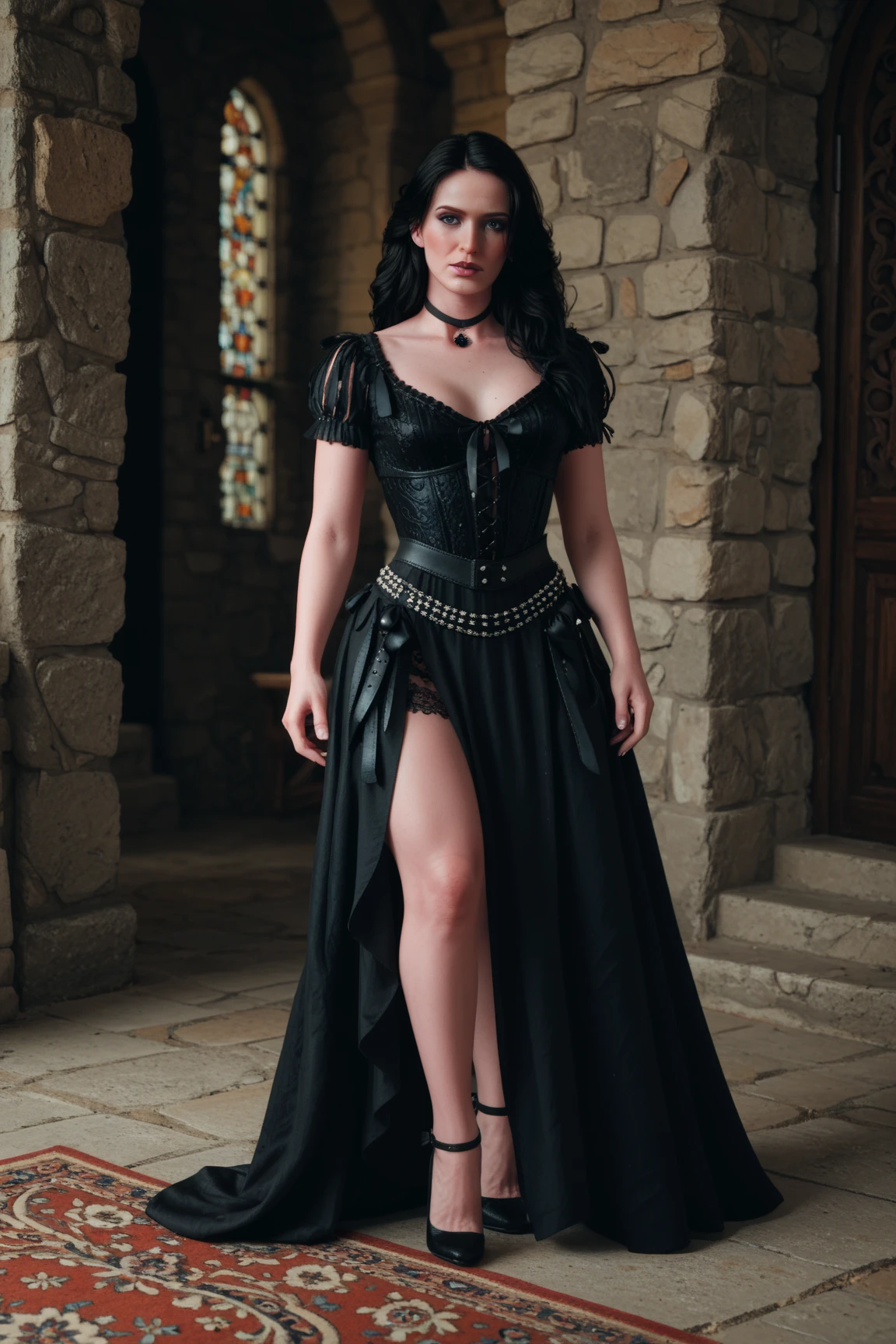 yennefer_w3, (yennefer_w3 as Yennefer from The Witcher), full body