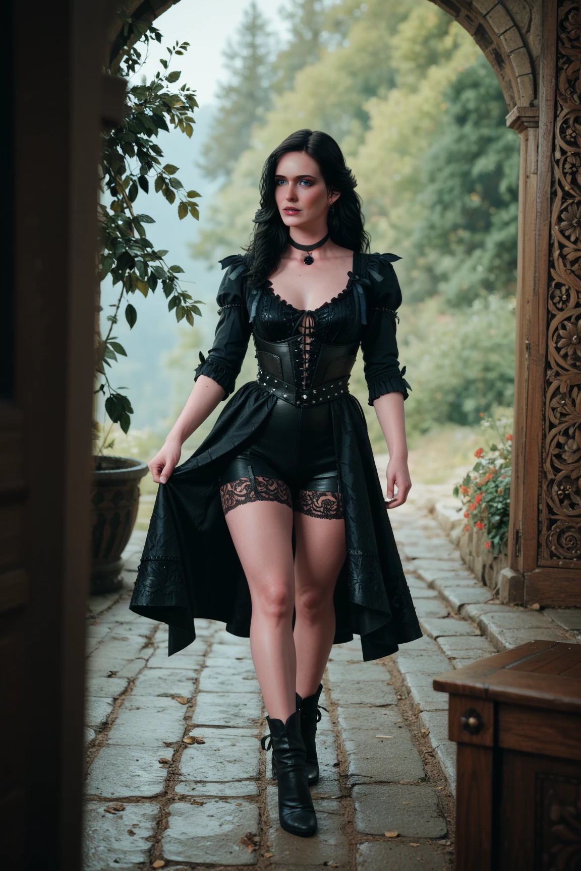 yennefer_w3, (yennefer_w3 as Yennefer from The Witcher), full body