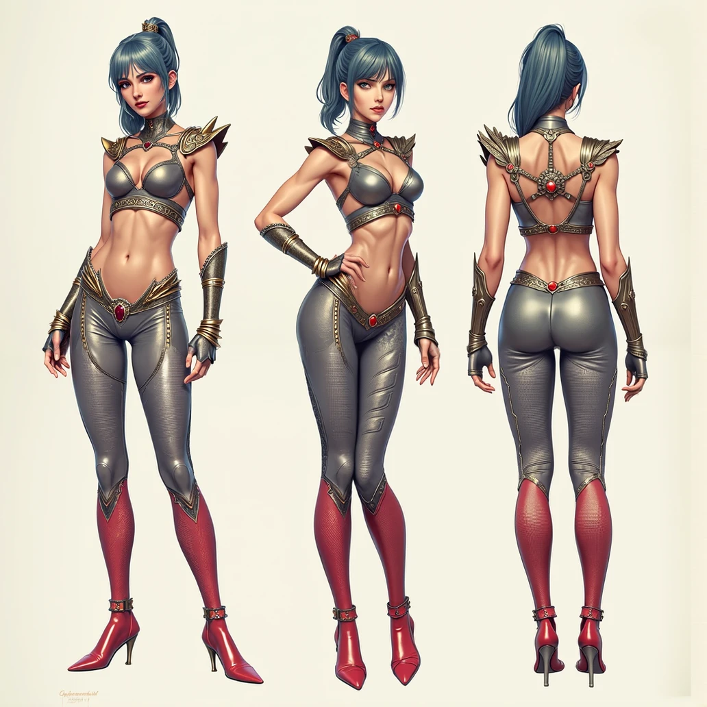 Female original character reference sheet adoptable,