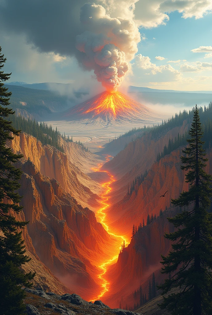 Aerial view of a massive wildfire approaching Emberwood.