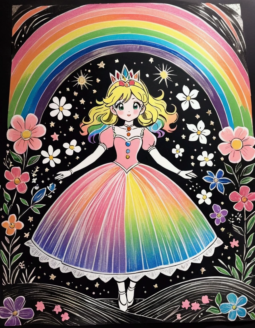 Scratch art, Art Foil Rainbow, Rainbow Magic Scratch Paper, Scratch art flowers 💐, Rainbow foil princess peach, Scratchboard Art, Art Therapy, A new sense of elegance and strangeness, 