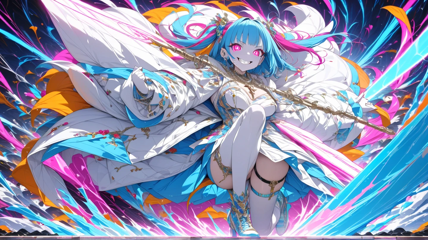 masterpiece, best quality, extremely detailed, (illustration, official art:1.1), 1 girl ,(((( light blue long hair)))), ,(((( light blue long hair)))),light blue hair, ,10 years old,loli, long hair ((blush)) , cute face, big eyes, masterpiece, best quality,(((((a very delicate and beautiful girl))))),Amazing,beautiful detailed eyes,blunt bangs((((little delicate girl)))),tareme(true beautiful:1.2), sense of depth,dynamic angle,,,, affectionate smile, (true beautiful:1.2),,(tiny 1girl model:1.2),)(flat chest),((Sketch)), (Watercolor), 1girl,  red eyes, beautiful eyes, detailed lips, pout, choker, collarbone, bare shoulders, small breasts, wide hips, (black revealing clothes with blue ornate), (pelvic curtain), center opening, thigh gap, black fingerless gloves, (pink flames, pink fire background), hip dips, thick thighs, perky breasts, half body, close up, portrait, lying down, half-lidded eyes, kimono, posing