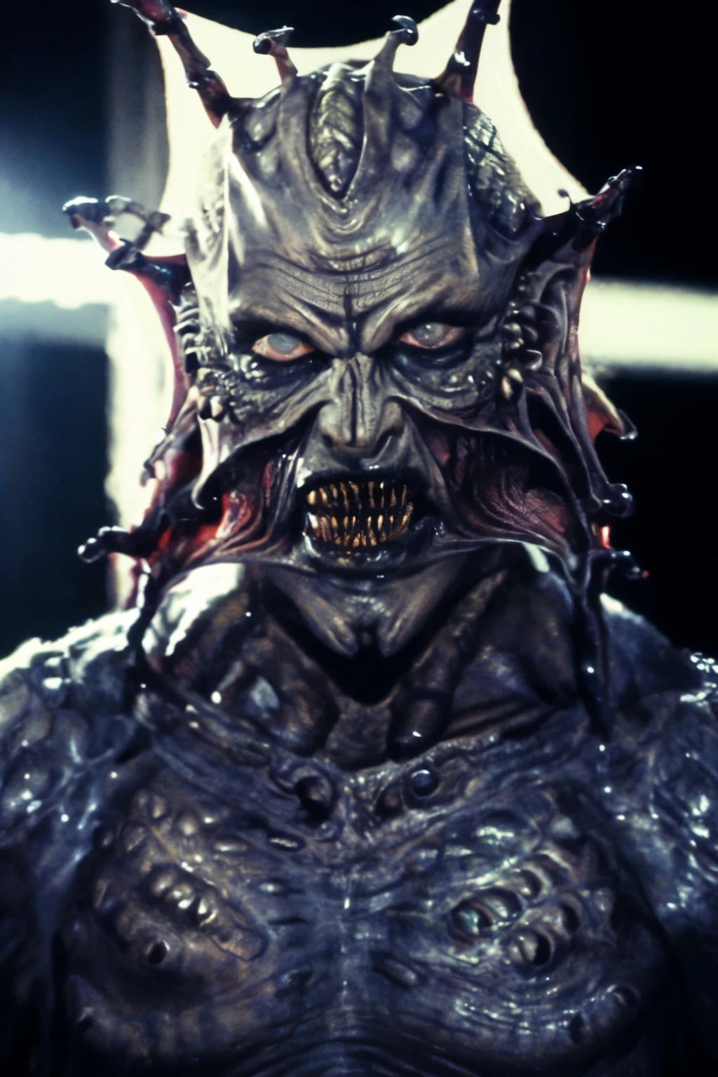 Horror-themed cinematic head photo of (doctor zoidberg:1.3) from the futurama,slime,octopus skin,35mm photograph,film,bokeh,professional,4k,highly detailed,night,perfect eyes,skin blemish,detailed skin, tentacles, . Eerie, unsettling, dark, spooky, suspenseful, grim, highly detailed smooth, cinematic camera correction