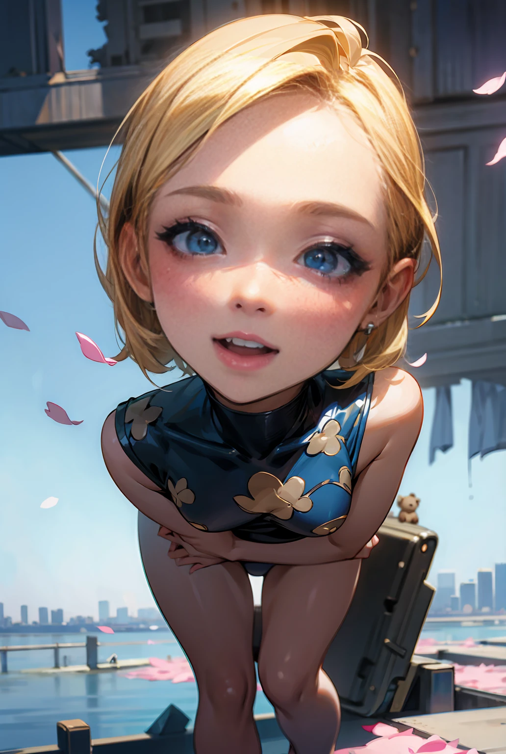 (score_9, score_8_up, score_7_up, score_6_up, score_5_up, score_4_up), masterpiece, best quality, high_resolution, 8k, UHD, 1girl, detailed, extremely detailed, best anatomy, (small breasts), short hair, yellow hair, messy hair, animal ears, neckband, 1male out of frame, pussy, pussy penetration, lustful eyes, blush, seductive look, looking up, tongue out, dodgy style, pussy doggy style, view from font, below shot, focus on body