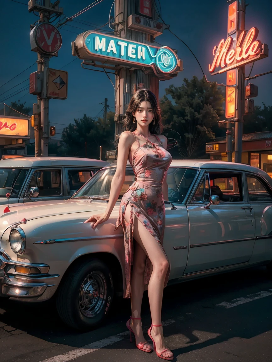 A young woman is camping on top of her feet, she is wearing that short sexy dress, or her hips are big, she is passing me water, she is carrying a lot of bags or liquor bottles, or she is eating a vintage car at night, she is passing me in the jungle.