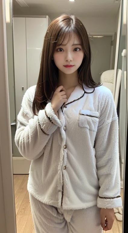 (masterpiece, highest quality, highest quality, Official Art, beautifully、aesthetic:1.2, Cinema Lighting、Key light at 45 degrees from the front, Subsidy light、Soft Backlight), Realistic depiction、photograph、Realistic portrayal、super real、RAW quality、
Beautiful face、Perfect round ass、the body is slim、Fit and body、Pale skin、Shiny, Bright Eyes、length eyelashes、
1 girl、alone、
accurate to the human body、Correct five-finger、Perfect human body、Knowledgeable person、Highly detailed face and skin texture、Natural neck length、(beautiful Hands)、beautiful, length, Thin legs、straighten both legs、Stretch out your arms、
Perfect human body、Accurate human body、A perfect and accurate left hand、A perfect and accurate right hand、Perfect and precise fingers、
,Earrings,Big cleavage、
slim, (kind, Goddess-like eyes, happiness: 1.2), (Lip gloss, eyelash, Terrible face, highest quality, Ultra-high resolution, Wide Lighting, Natural Shading), Absolute area、
(((All of these pajamas are made from super fluffy fleece material.:1.8, zetai ryoiki, All of these pajamas are made from super fluffy fleece material. Mini shorts:1.3, Thick white horizontal stripes))),
Detailed Background、
Background Blur、Detailed and beautiful background
((Random hand gestures)),
(Blonde pixie short hair:1.3)、
Accurate 5-finger、Accurate human body、The perfect human body、
A room with a living feel、(((Big Breasts))),Dark bedroom、Luxury Love Hotel、Bold Pose、Sexy、Sensually、Ecstatic Face、To be spoiled and fawning、Wide legged、(Sensual ecstatic smile:1.5)