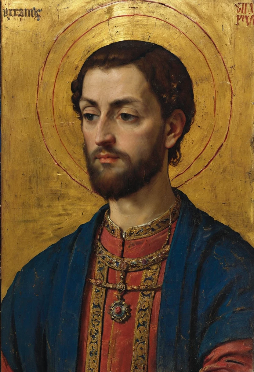 renaissance paining, portrait of byzantin emperor, 15e century, Nicephore 1579-1617