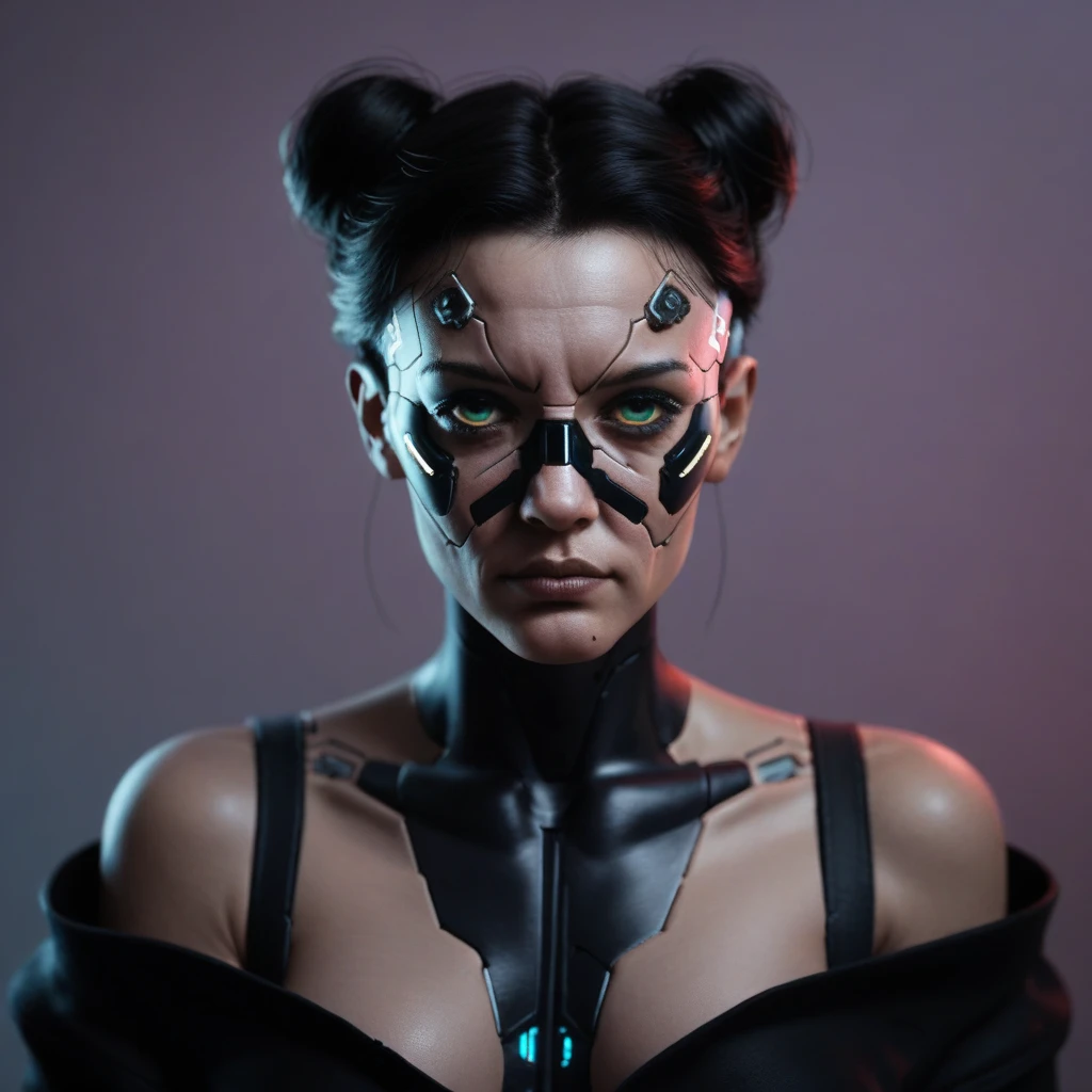 arafed woman with a mask and a metal headpiece, cyberpunk face, beautiful cyberpunk girl face, cybernetic machine female face, hyper-realistic cyberpunk style, wojtek fus, cyberpunk style ， hyperrealistic, cyberpunk horror style, cyborg girl, cyborg - girl, portrait of a cyberpunk cyborg, cyberpunk cyborg, trending on artstation 4k, cyberpunk cyborg wasp