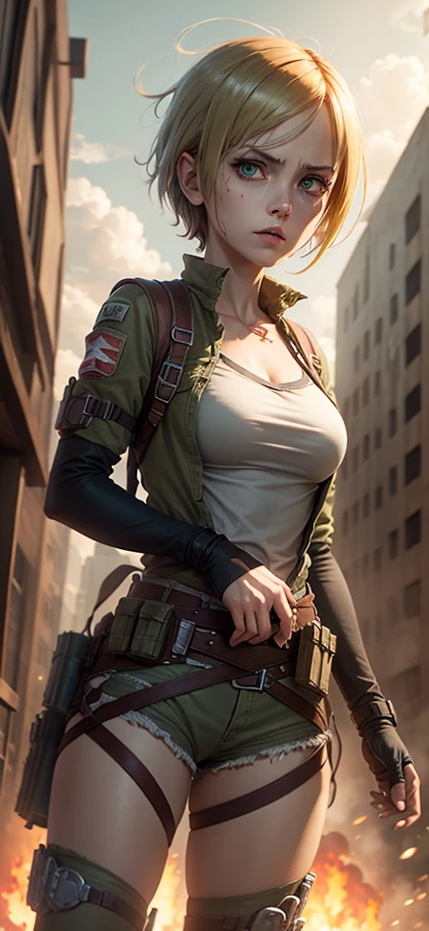  Attack on Titan Annie ,  post-apocalyptic , female titan, bokeh, I don&#39;t like,  side lighting, A hyper-realistic ,   Spiderman formal costume with ray tracing ,  Full body , caer, super mad,  Crazy Female Giant , apocalypse, Realistic Titans , Look from below,