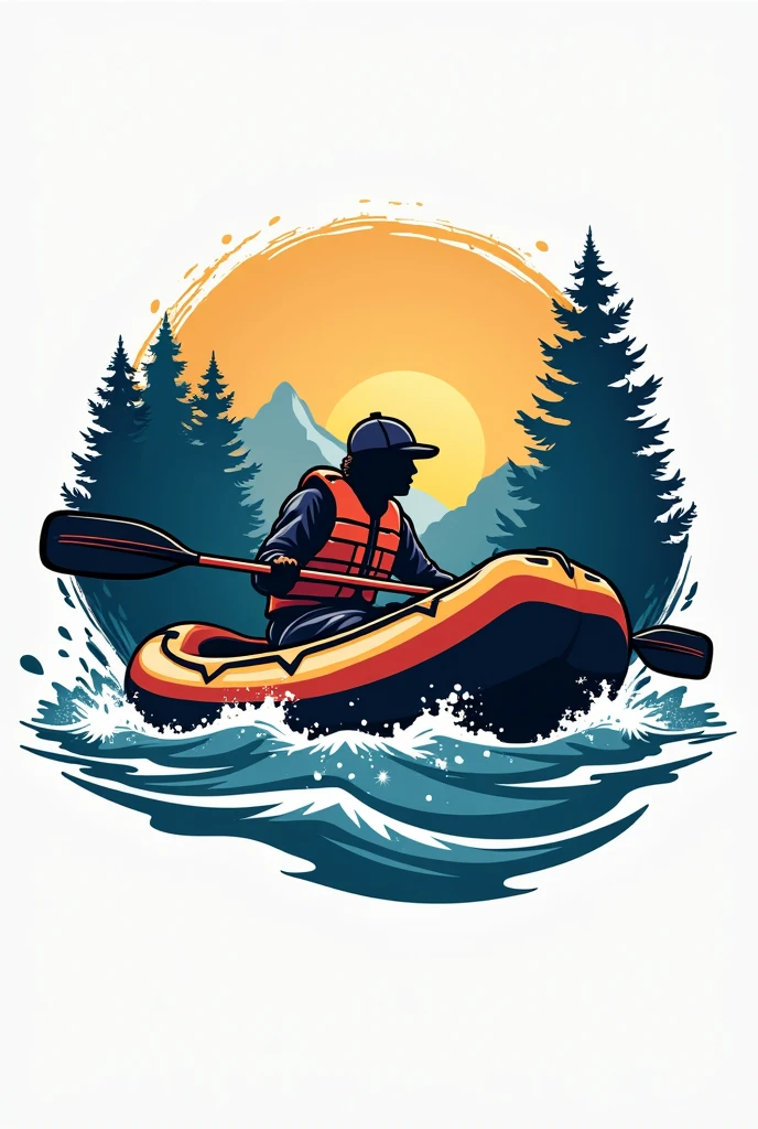Logo of climbing and rafting become one