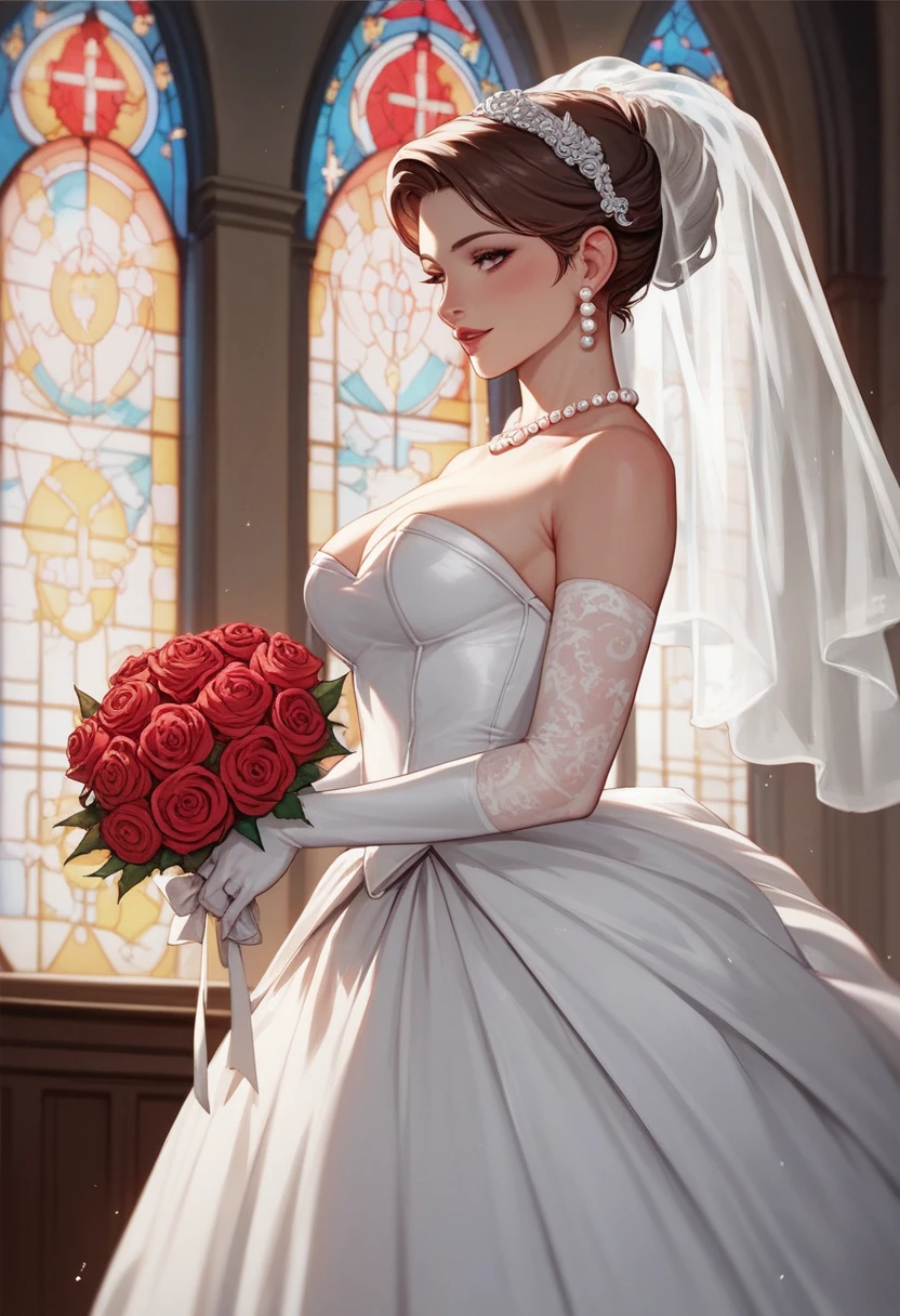 (masterpiece, best quality:1.3)
<lora:add_detail:0.7> <lora:epi_noiseoffset2:1> <lora:NurseDBD:0.8>
NurseDBD, 1girl, solo, simple background, dress, holding, bare shoulders, collarbone, upper body, flower, grey background, white dress, strapless, blood, rose, colored skin, bandages, red flower, strapless dress, facing viewer, 1other, red rose, bouquet, wedding dress, holding bouquet, covered face
