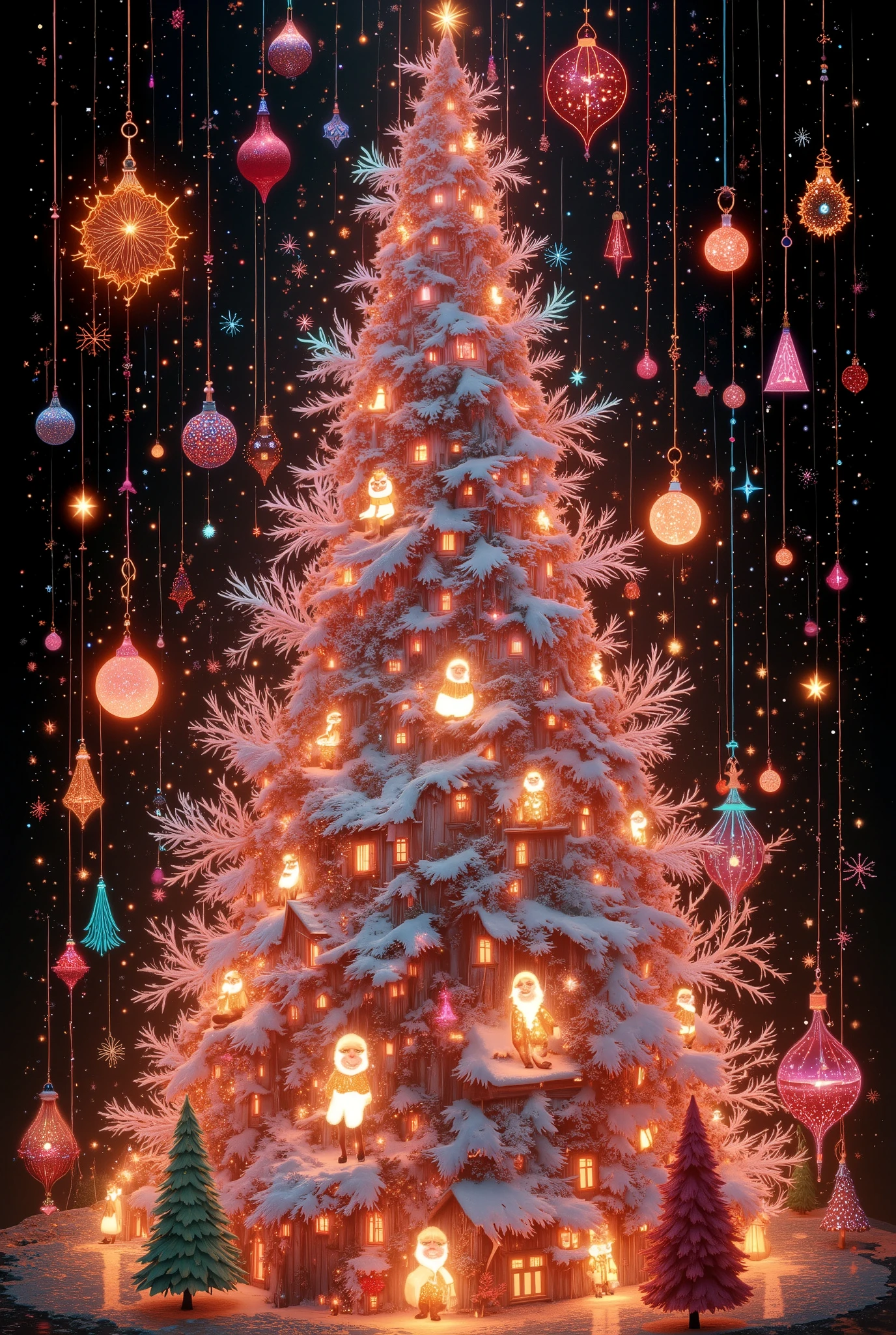 ((masterpiece, top quality, high res, highly detailed CG unified 8k wallpaper, RAW photo, detailed artography), Christmas graffiti), a woman, solo, Multiple Exposures , Overlay that combines Flame Light and Xmas