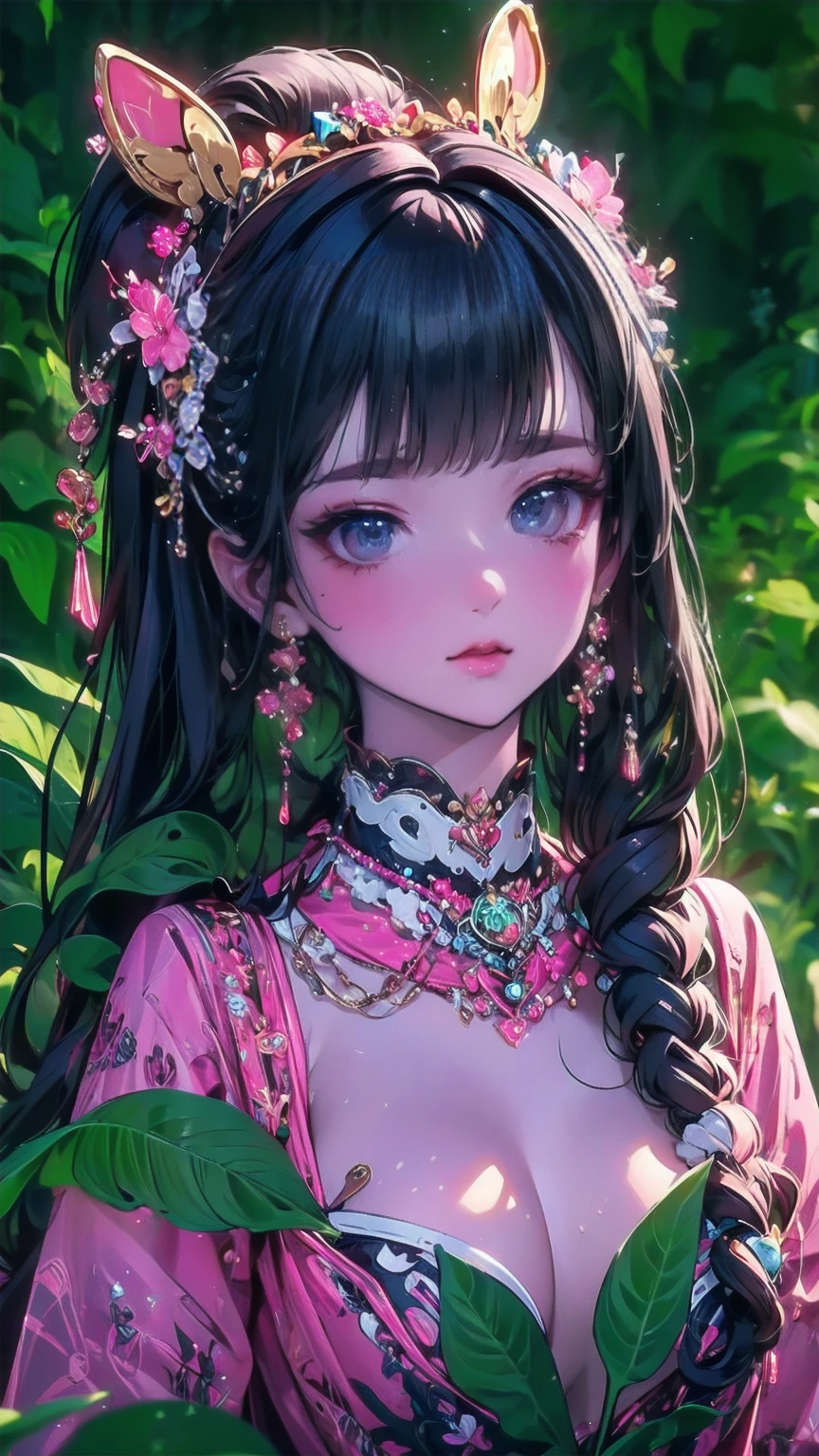 actual, 1 Chinese Fan Bingbing girl, black hair, big eyes, Smile,open mouth,glowing eyes, crop top, skirt, open lips, blush, night, flowers, sun, sunlight,