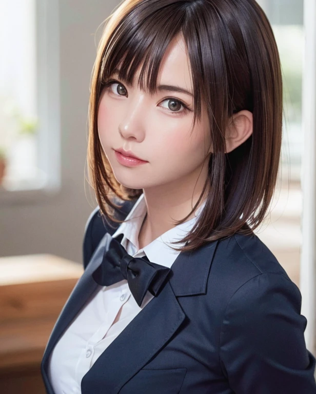 coat , masterpiece , Highest quality , detailed , Mature Woman , bangs
