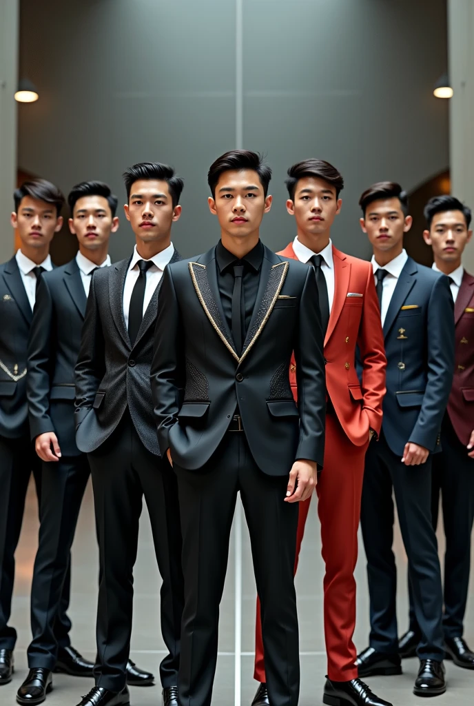 3 handsome Korean gentleman, suit no shirt, Lawyer, Lawyer,wear glasses, provocative and erotic pose, armpit sweat, Professional attire, Handsome and elegant, Wearing uniform, sexy abstinence, Masculine and handsome, muscular, Nice looking muscles, , fair skin, Black eyes (1:3 thin eyes), Full body shot, erotic face, firm chest, provocative, , sexy, pinstripe trouser