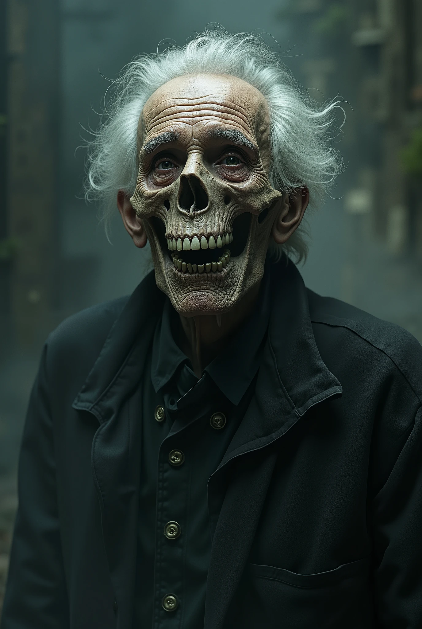 A old Zombie George Watson man white hair