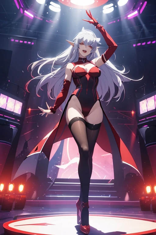 cute girl, Short white hair and light white smoke coming out of it, Red eyes, black clothes, full body, Smoke coming out of her hair like an incense stick, sexy body, sexy, porn