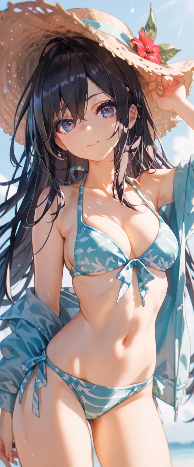 Silver-haired girl drawn in high resolution Japanese anime style、Standing alone on the white sand beach of a deserted island。She is topless、topless、Her hair is in a ponytail that sparkles in the light....。The sea in the background shines emerald green....、The beach is littered with shells and pebbles.、time々、Small waves gently wash up on the shore。Tropical wood々Swaying in the Wind、Mr....々Among the branches々Birds are singing..。wood々Colorful flowers blooming in abundance、The entire island is filled with abundant nature....。On the horizon of a distant sea、The setting sun casts a beautiful orange glow over the ocean.、It gives the whole place a mystical feel....。、Wakame seaweed、Wakame seaweed、Wakame seaweed、Wakame seaweed、Wakame seaweed、Wakame seaweed、