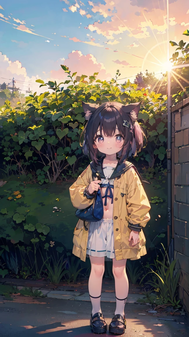 absurd, absolute resolution, incredibly absurd, super high quality, super detailed, official art, unity 8k wall, masterpiece
BREAK
One , innocent, cute cat, small and young toddler, cute tiny baby body size , cute smile ,  (Super detailed),  ((Standing under a beautiful sunny sky:1.3)),(1 person、:1.4)、cute face、(Sukesuke&#39;s cute swimsuit:1.4),white and transparent skin、(Bunny ears:1.3)、(Shiny pale colorful pink long hair:1.4),masturbation、(gentle smile、Excited,spread your pussy:1.1)、(Are standing:1.6)、(from below:2), (Medium chest、close-up:1.7) 