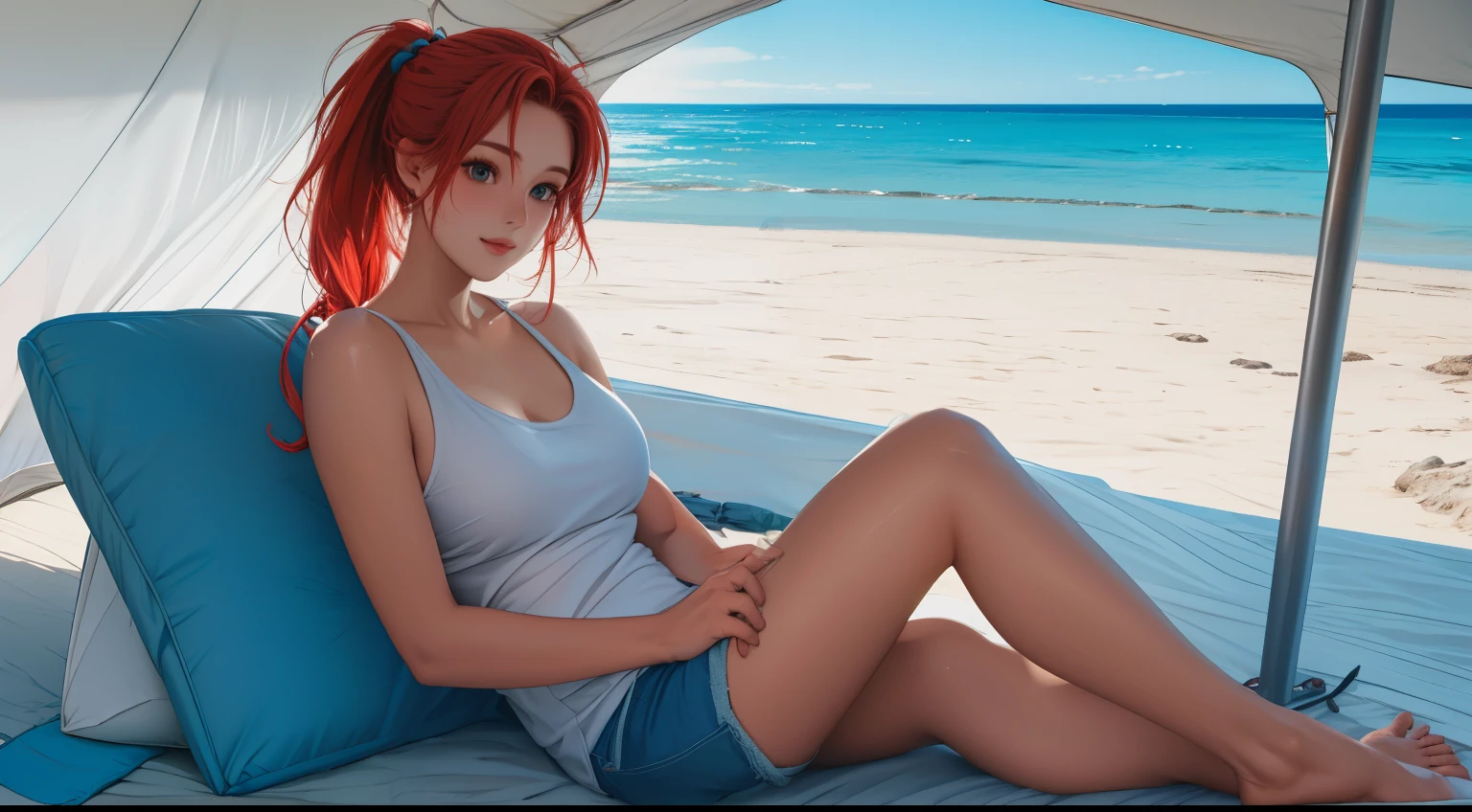 (8K, Raw photo, Best quality, Maste piece: 1), (NSFW: 1.2), (Correct anatomy: 1.2), (Photorealistic: 1.5), Boobs sharp focus, 1 girl, (Sexy mesh bra and panties),gauze skirt jacket, (Expensive white fur), Beautiful face, Detailed face, Equally sized eyes, Big eyes, Sexy, Alluring, Gorgeous, Asian beauty, Seductive gaze, Beautiful features, Detailed face, Perfect proportions, Big breasts, Thin waist, Belly button pussy, Crotch gap, Thighs, Plump and attractive lips, Perfect skin, ((Colorful hair blowing in the wind)), ((Rim light on face)), ((Lighting on face: 1.5)), Sexy and cute, Beautiful feminine curves, Great body, lying on a beach,beautiful beach, Neon lights, Full body, Lens flare, Dramatic lighting,