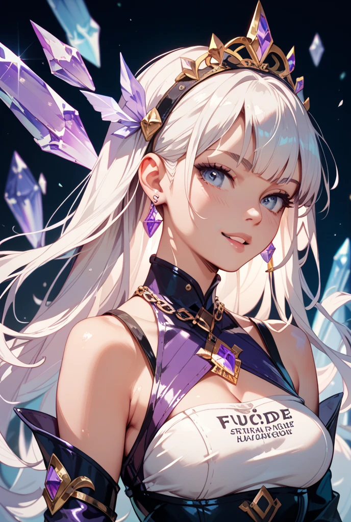 (masterpiece), (highest quality), (ultra detail), official art, one girl, Silver-haired , petite girl, Saint Lolirine maiden, white and gold see-through dress, No sleeve, off shoulder, small, small, small, cleavage, underboob, thigh focus, Navel exposed, Card Illustration, temple