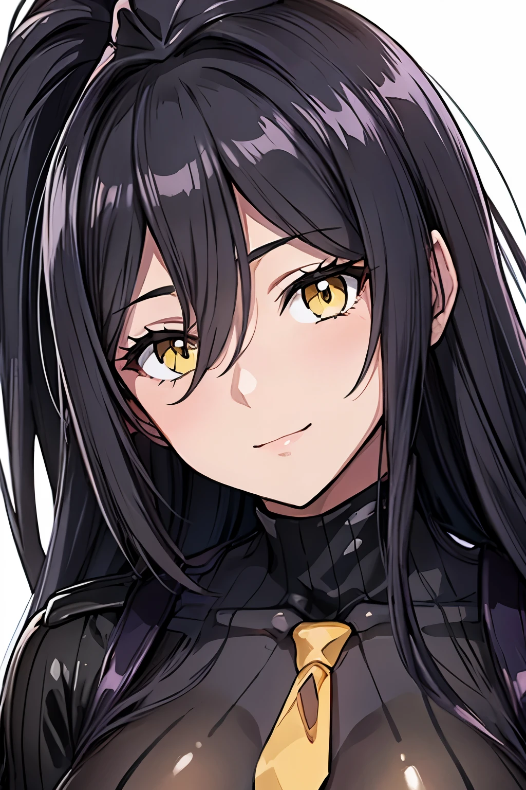 masterpiece, highest quality, (highest quality), (best illustrations), (high resolution),8k,face close up,on the bed, {{{masterpiece}}}, {{{best quality}}}, {{Super detailed}}, {{very delicate and beautiful}},smile,black DOLLSUIT,DOLLSUIT,{{{best quality}}}, {{Super detailed}}, masterpiece, highest quality, (highest quality), (best illustrations), 8k,{{{masterpiece}}}, {{{best quality}}}, {{Super detailed}}, {{{best quality}}}, {{Super detailed}}, face close up, sakuya shirase, black hair, hair between eyes, long hair, ponytail, (yellow eyes:1.5)