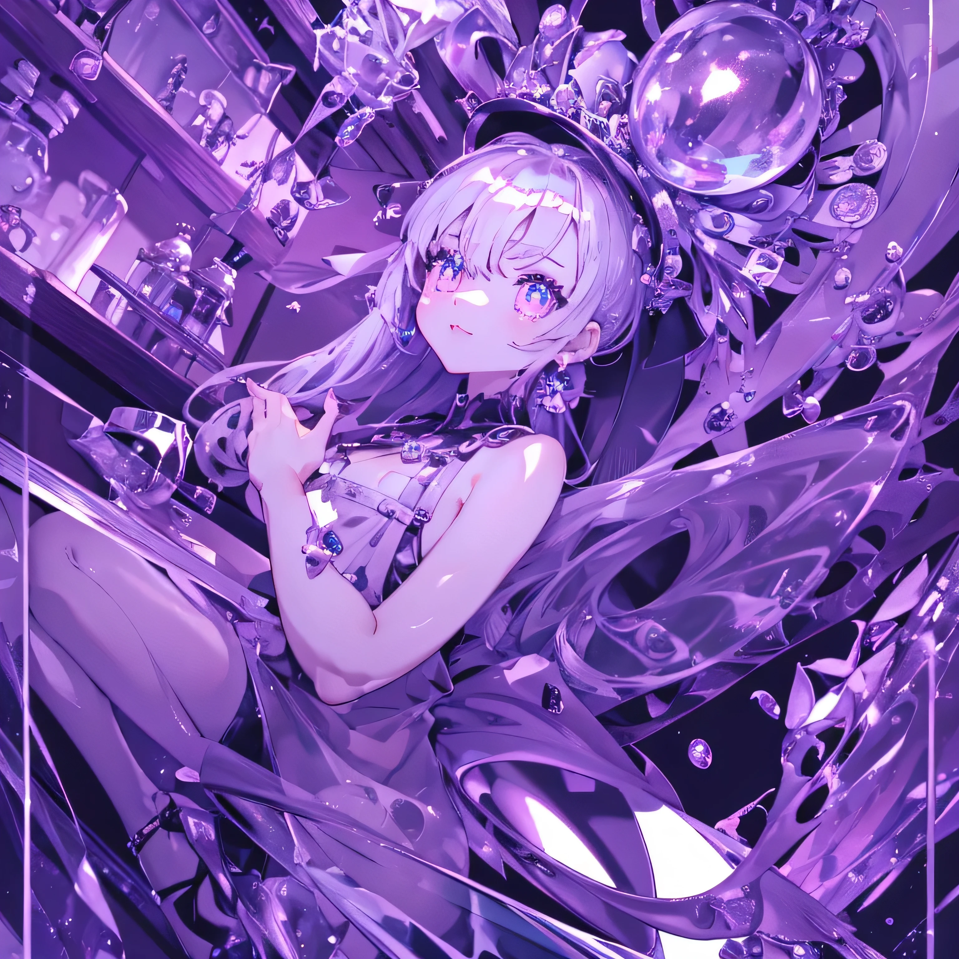 Jelly toys, jelly body, jelly girl, jelly carving, jelly figure, jelly tentacles, purple jelly material, all purple jelly skin, purple jelly transparent body, purple colloidal figure, purple jelly one-piece gel coat, transparent gel coat, purple big breasts jelly gel coat