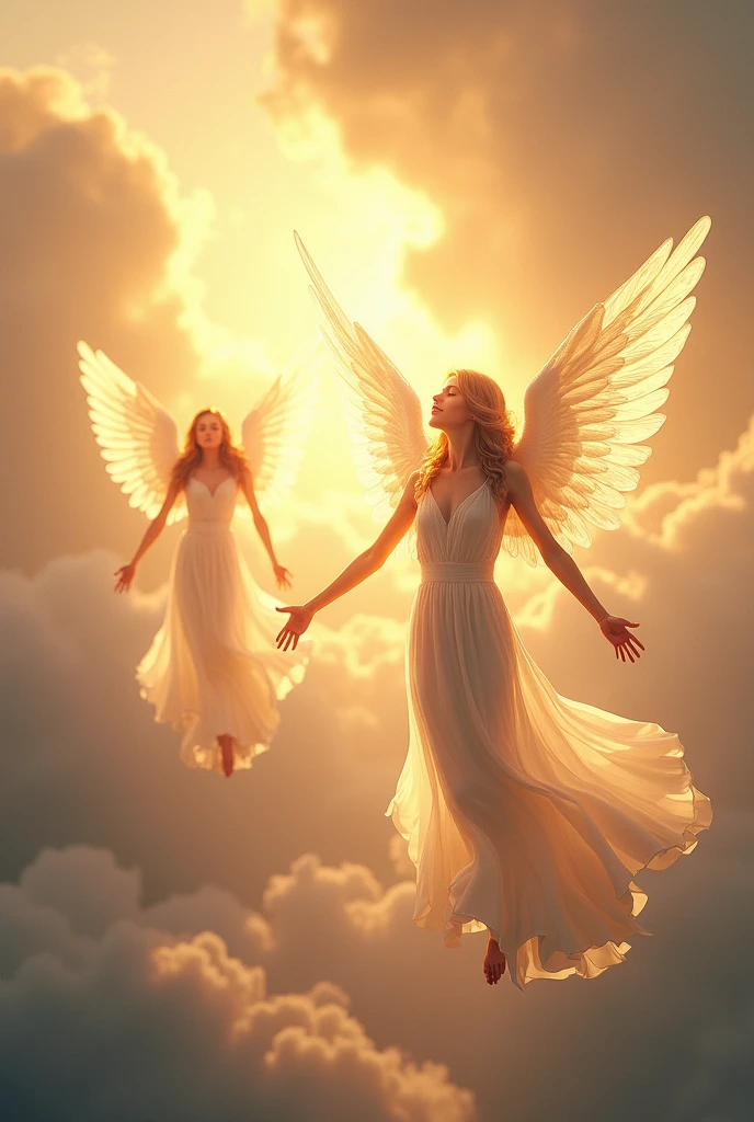 Angels and demons appear at the same time，Don't go to hell，It's about going to heaven，Heaven and hell blinked instantly。Cinematic image effects，angel versus devil，Cinematic image effects，depth of fields，high light，Real light，Ray traching，oc rendered，Hyper-realistic，best qualtiy，8K master works