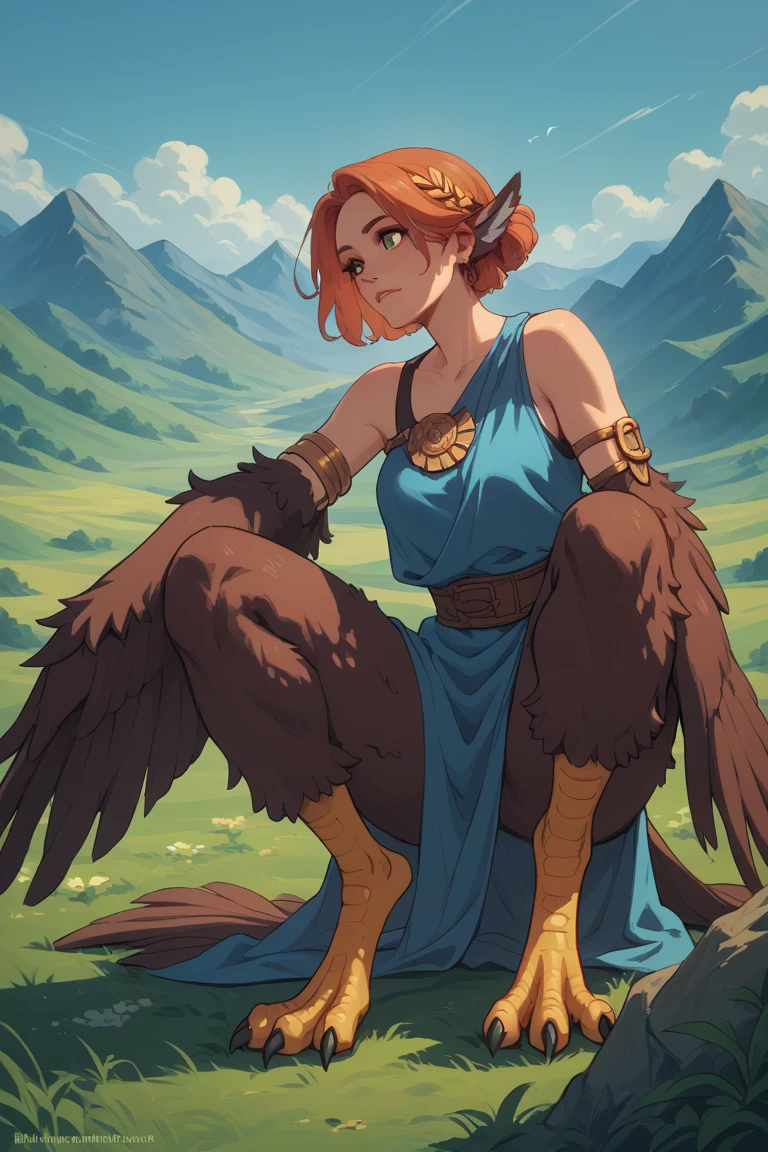 harpy, female, solo, Greek mythology, mountain