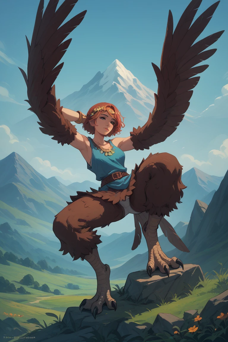 harpy, female, solo, Greek mythology, mountain