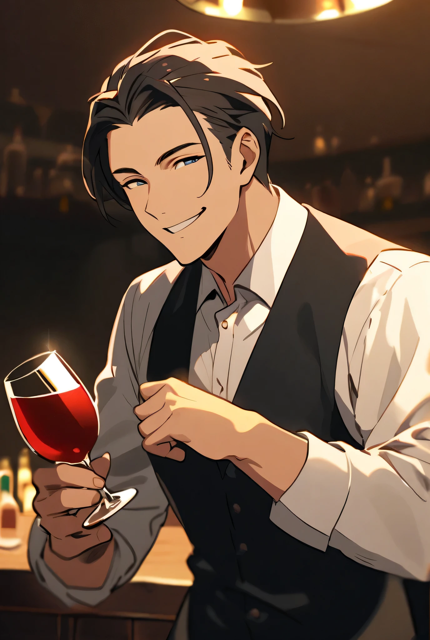 score_9, score_8_up, score_7_up, score_6_up, score_5_up, score_4_up,
1 male, Asian, chiseled face, tall, (black hair), short hair, crisp eyebrows,
Get drunk, get flippant, smile, luxury suit, fine luxury watch, fine champagne in hand,
Exclusive clubs, VIP rooms, leather sofas, chandeliers, fine champagne, fine food
